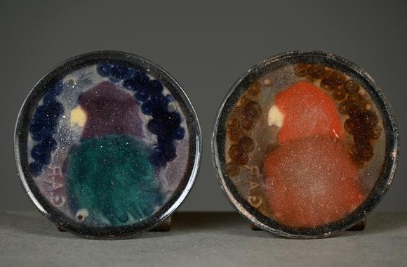 Loeckx AuctioneersArgy Rousseau Collection: two ‘parrot’ pendants in…