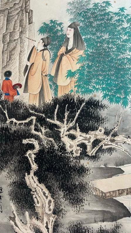 日本松町古美張大千 人物圖