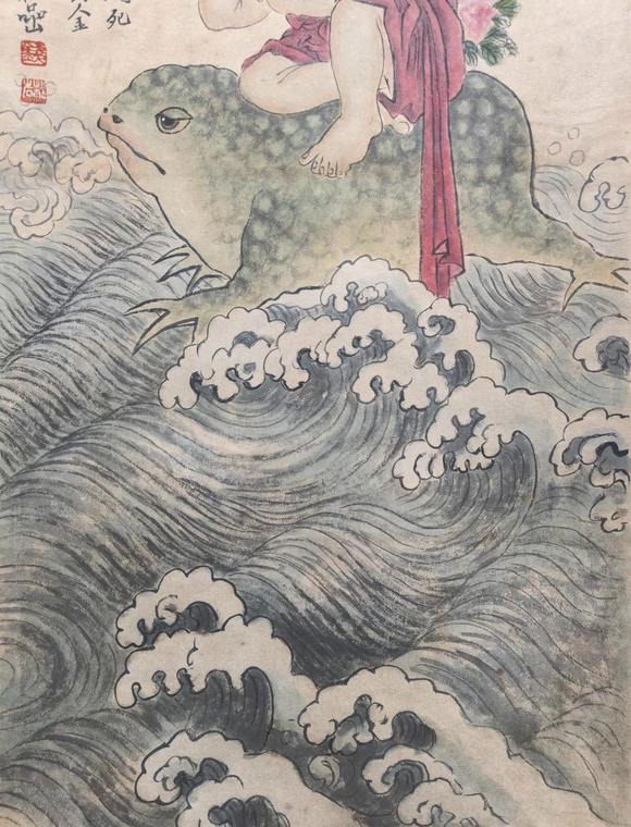 日本松町古美錢松喦 劉海戲金蟾