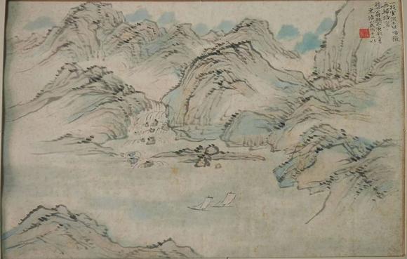 日本松町古美王東培 山水圖