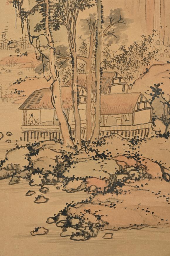 三杉美術(shù)汪溶 茅屋讀書圖