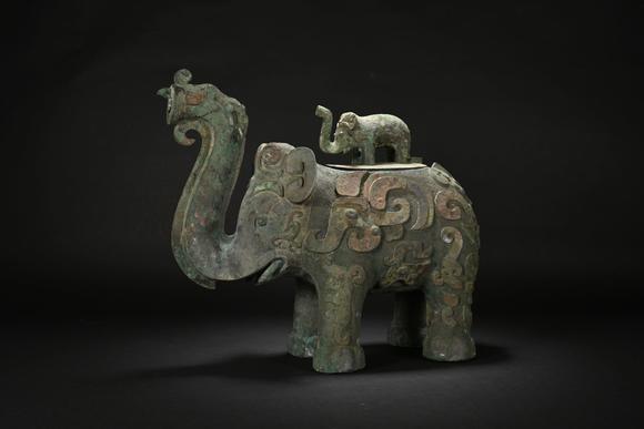 三杉美術(shù)殷商 青銅子母象尊