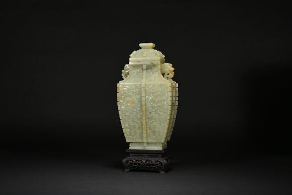 三杉美術(shù)清 黃玉夔龍紋瓶