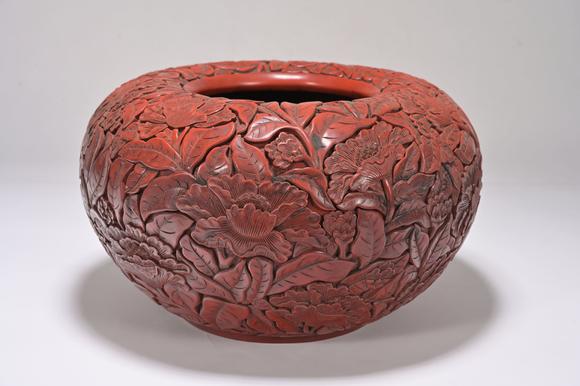 三杉美術(shù)清 剔紅漆器筆洗