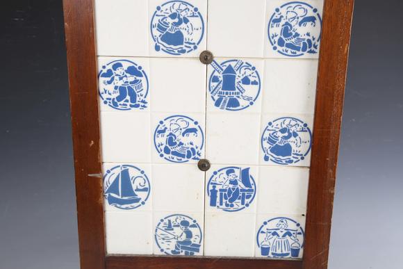 TooveysAn eighteen tile panel printed with a chinoiserie landscape, mid-20t