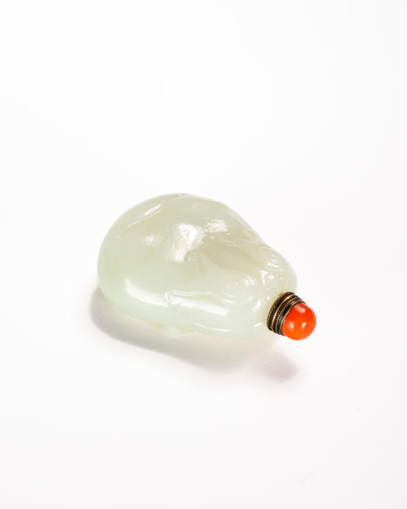 中鴻信清 白玉鼻煙壺一組陸件