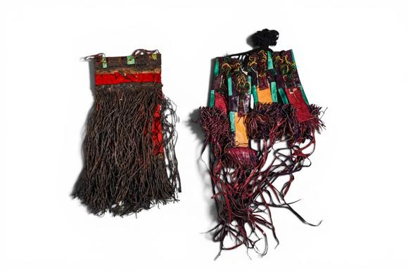 Apollo Art AuctionsCa. 20th century AD. >
A group of two textile costume elements, each richly embellished with poly