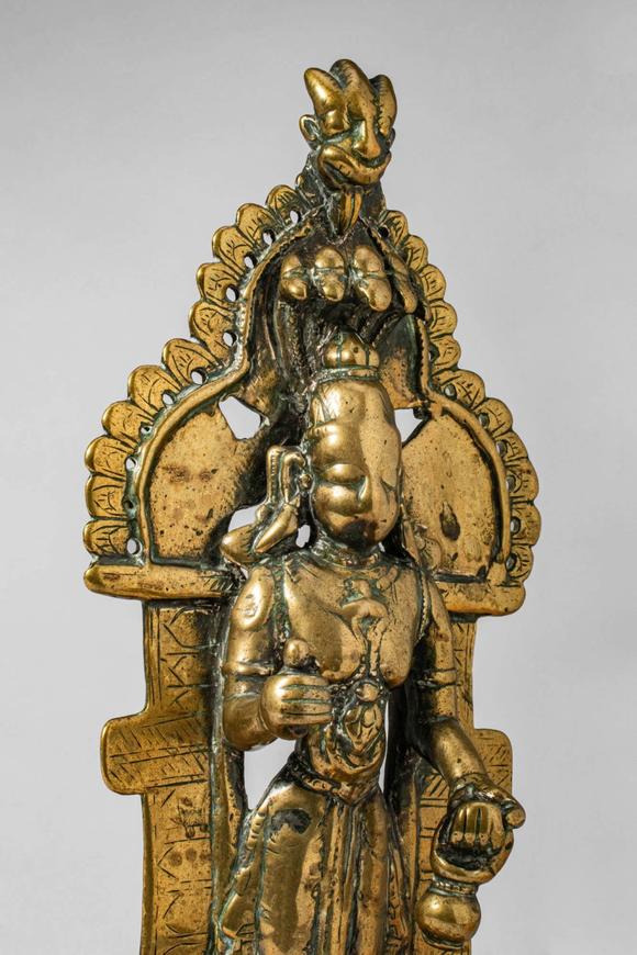 Apollo Art AuctionsCa. 17th-18th century AD.
A cast brass figure of Jina Parsvanatha, the 23rd Tirthankara, standing