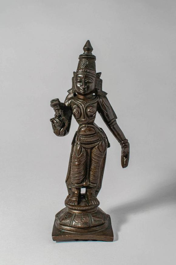 Apollo Art AuctionsCa. 18th century AD. A finely cast bronze figure of Bhu Devi, the earth goddess and consort of Vi