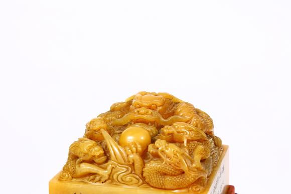 千葉大和壽山田黃石龍鈕印章
