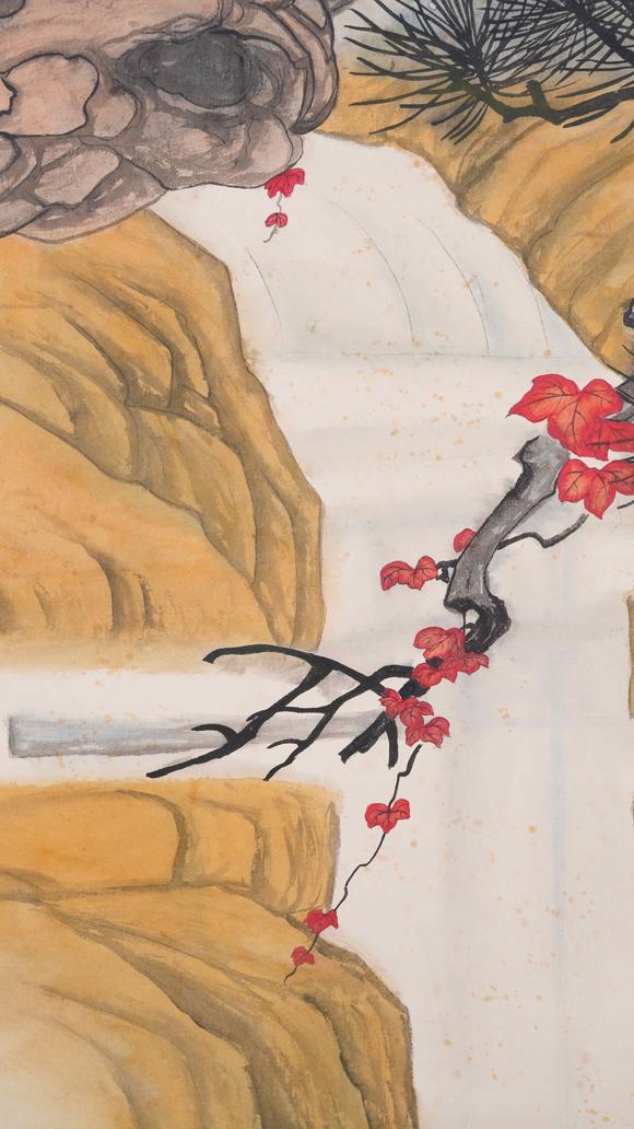 千葉大和梅蘭芳紙本白猿圖畫