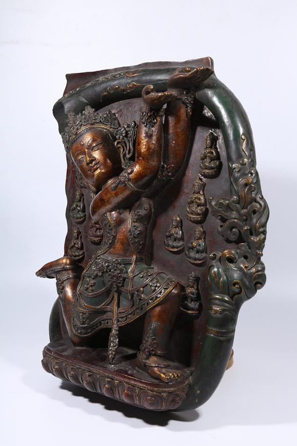千葉大和銅鎏金丹薩梯寺風(fēng)格供養(yǎng)菩薩佛板