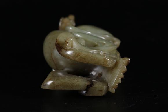 千葉大和高古玉雕龍鳳紋博山爐（一對）