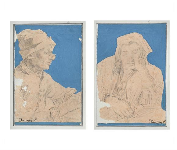 DreweattsCIRCLE OF ANTOINE DE FAVRAY (FRENCH 1706-1798), A MAN READING; SEATED WOMAN (2)