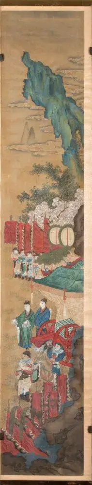 Bertolami Fine ArtAn important painting composed of twelve panels. Ink and colors on silk, China, Qing Dynasty (1644-1912).