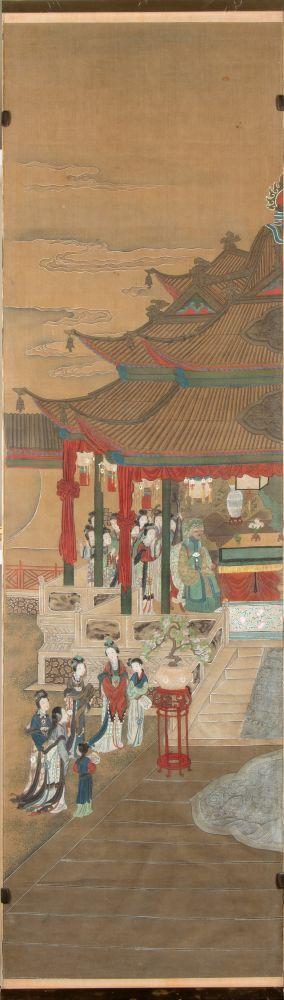 Bertolami Fine ArtAn important painting composed of twelve panels. Ink and colors on silk, China, Qing Dynasty (1644-1912).