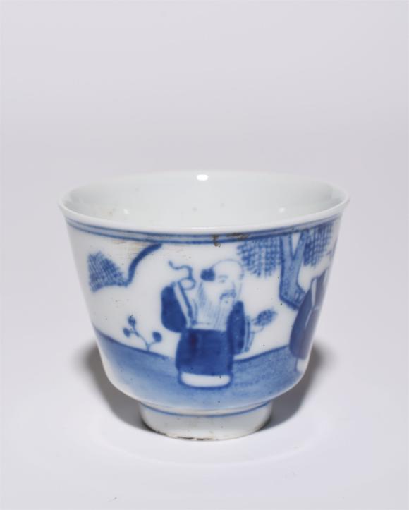 北京寶蘊清 青花人物故事圖品茗杯
