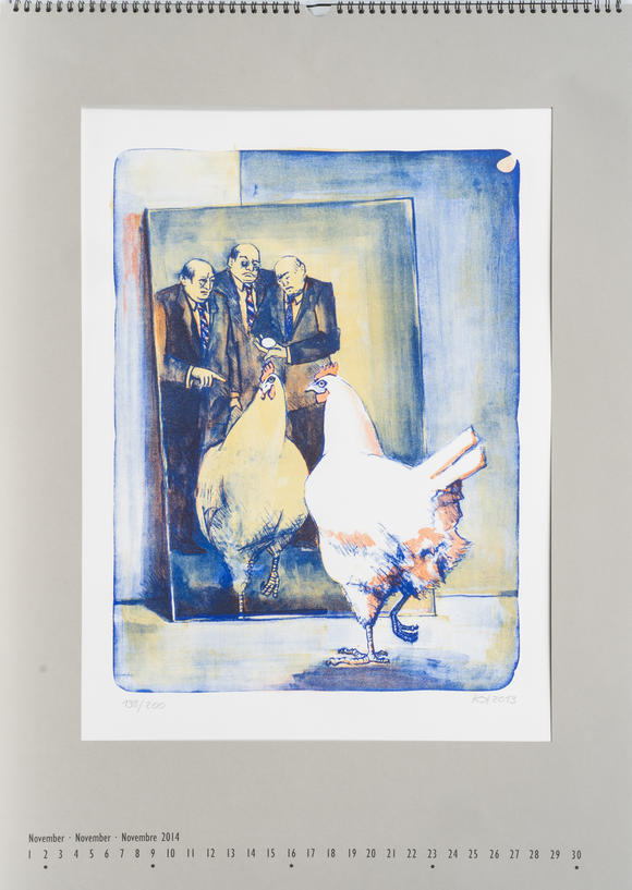 Auktionshaus StahlA graphic calender with 12 original art prints.