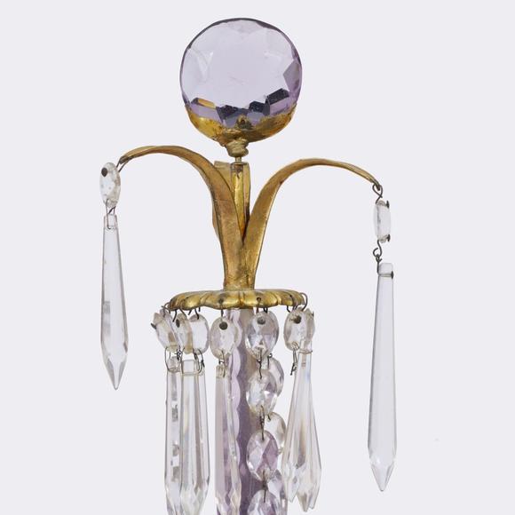 Auktionshaus StahlA Pair Ormolu Empire Girandols with griffin heads and crystal glass.