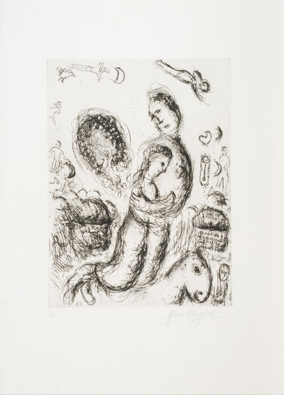 Auktionshaus StahlMarc Chagall (Witebsk 1887 - St.-Paul-de-Vence 1985). Le couple sur le cheval.