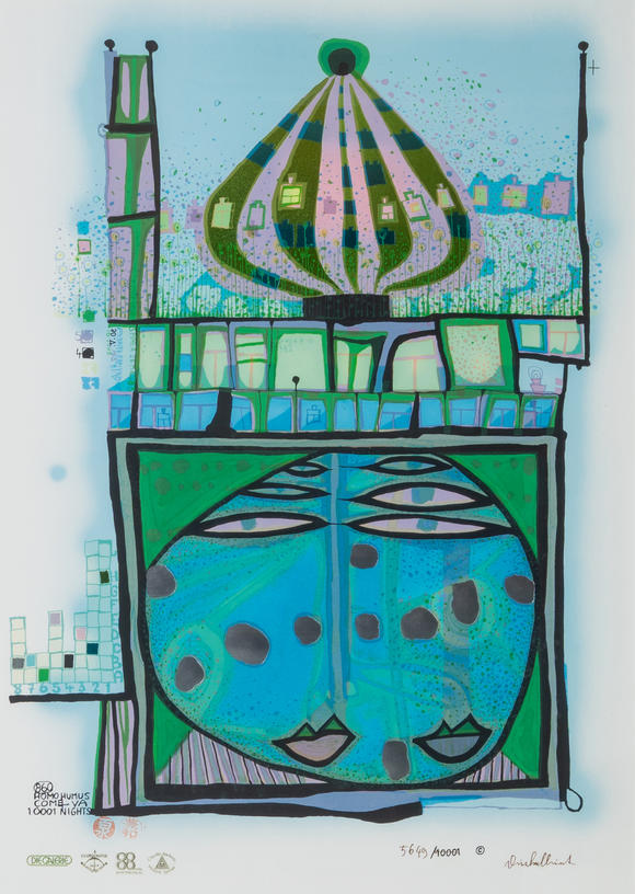 Auktionshaus StahlFriedensreich Hundertwasser (Wien 1928 - vor Australien 2000). Homo Humus come va.