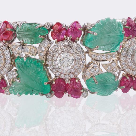 Auktionshaus StahlTutti Frutti Emerald Ruby Brilliant Bracelet.