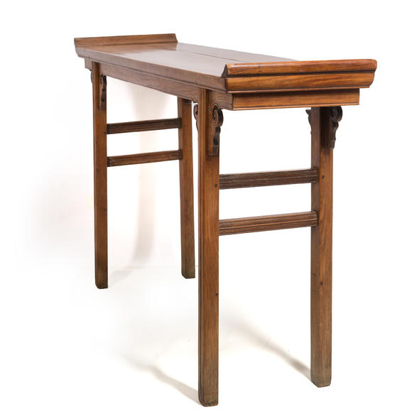 Oakridge Auction Gallery清代 黃花梨翹頭案  A Chinese huanghuali table, Qiaotou'an