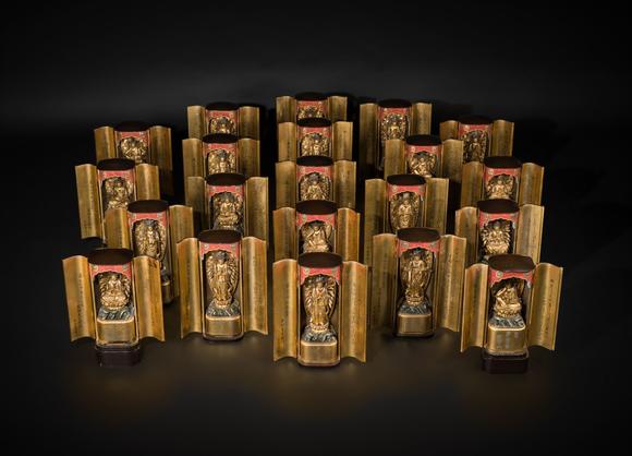 Galerie ZackeYAMAMOTO MOSUKE: A HIGHLY IMPORTANT COMPLETE SET OF 33 ‘THE SAIGOKU KANNON PILGRIMAGE ‘GOLD LACQUER ZUSHI (PORTABLE BUDDHIST SHRINES), DATED 1854