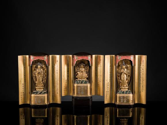 Galerie ZackeYAMAMOTO MOSUKE: A HIGHLY IMPORTANT COMPLETE SET OF 33 ‘THE SAIGOKU KANNON PILGRIMAGE ‘GOLD LACQUER ZUSHI (PORTABLE BUDDHIST SHRINES), DATED 1854
