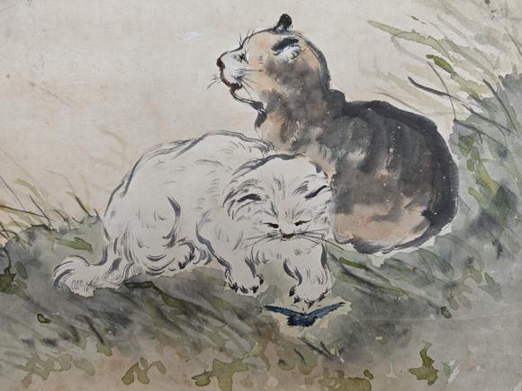 山東常藏貓蝶圖