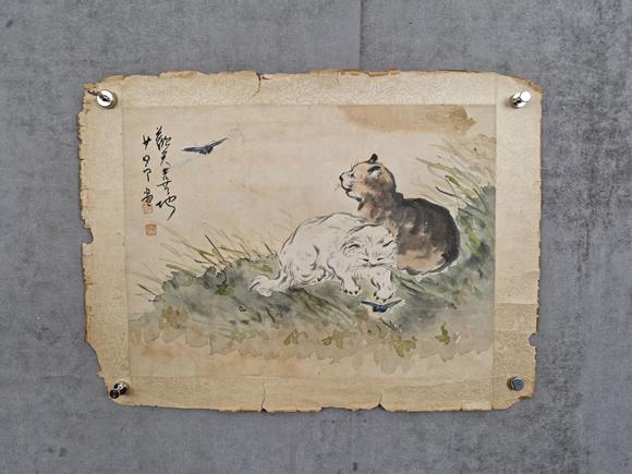 山東常藏貓蝶圖