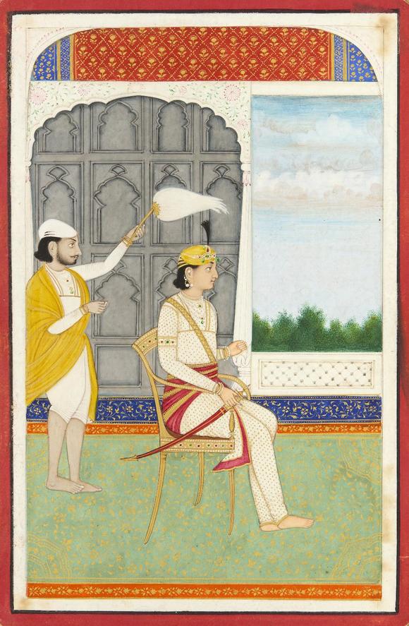RoseberysA concertina album of ten seated portraits of Sikh rulers,?
North India, late 19th century,?

opaque pigments heightened with gold, each identifi