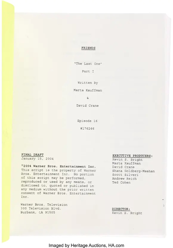 Heritage AuctionsFriends (NBC TV, 1994-2004), 