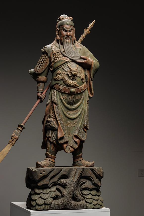 吉本株式會(huì)社明以前 木質(zhì)彩繪關(guān)公造像
