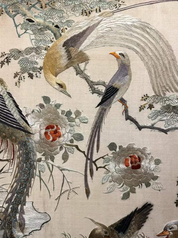 日本東勝刺繡百鳥(niǎo)朝鳳