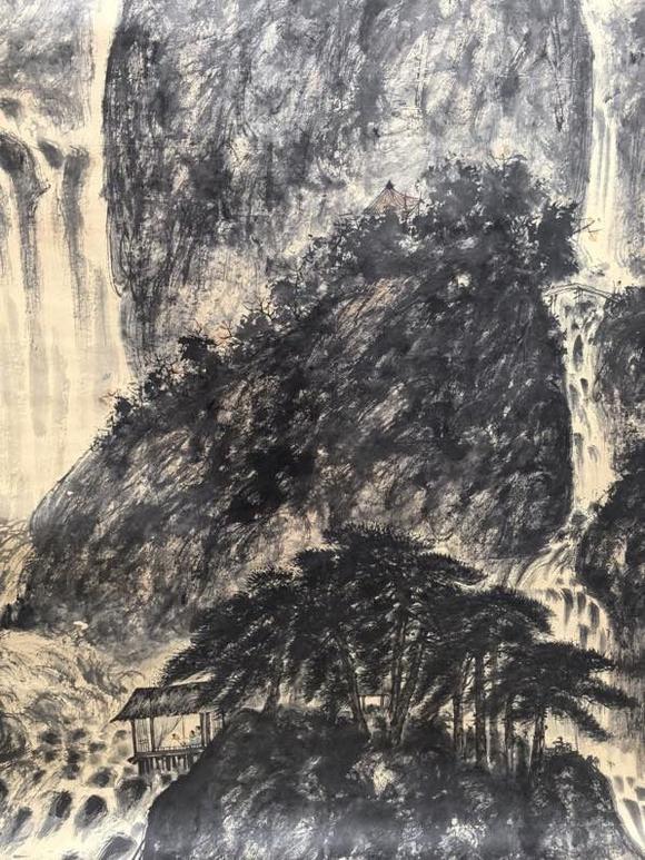 日本松町古美傅抱石 山水圖