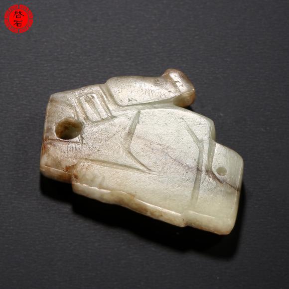 北京啟石明 虎形佩