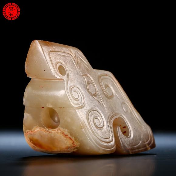 北京啟石明 圓雕玉鳥(niǎo)佩