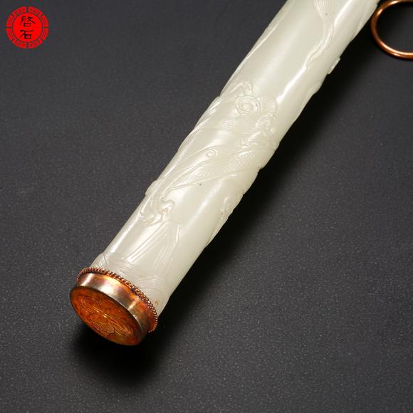 北京啟石明 龍紋香筒