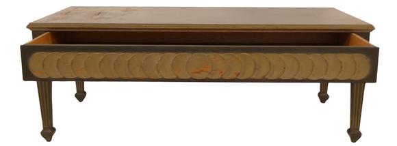 Clarke Auction GalleryMidcentury Long Drawer Coffee Table.