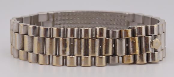 Clarke Auction GalleryJEWELRY. Men's 18kt Gold & 4+ct Diamond Bracelet.