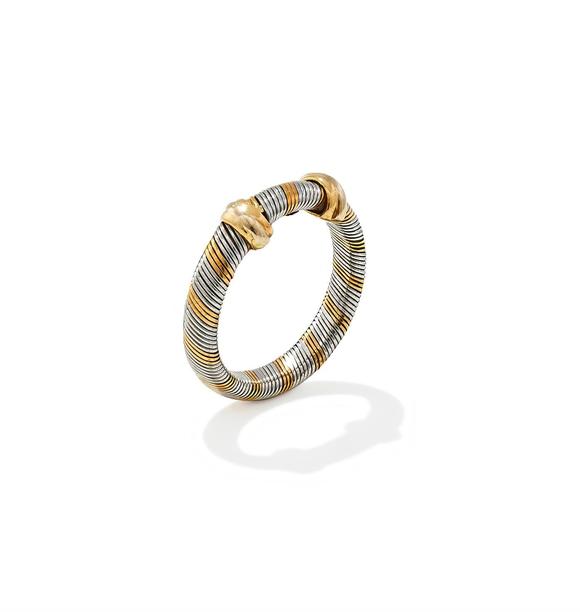 DreweattsATTRIBUTED TO CARTIER, A BI-METALLIC BAND RING