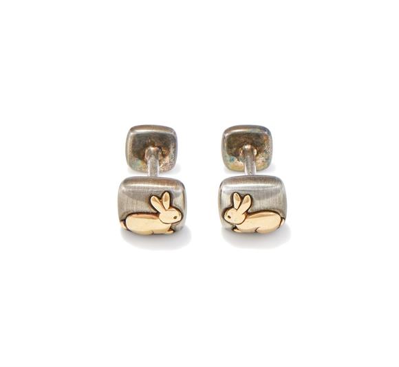DreweattsHERMèS, A PAIR  OF RABBIT CUFFLINKS