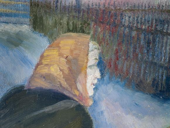 Hargesheimer Kunstauktionen DüsseldorfCONRAD FELIXMüLLER – 'BAHNHOF TAUTENHAIN, FR?ULEIN KRASSELT MIT POSTKARRE' (1958)