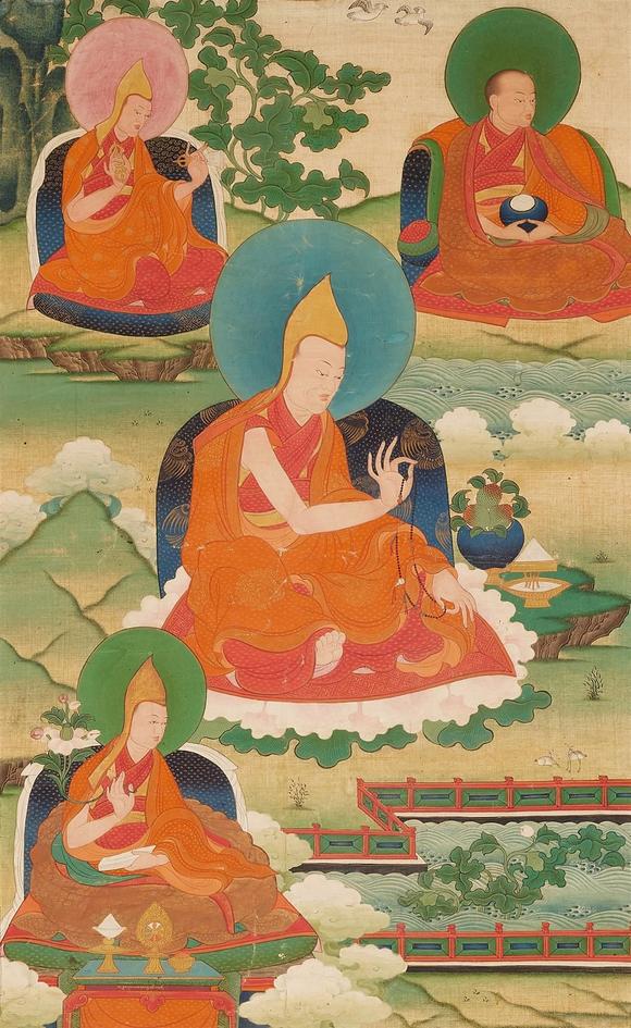 Kunsthaus Lempertz KGAn important Tibetan thangka of Dulzin Lodr? Bepa. Distemper and gold on cotton. Late 18/first half 19th century