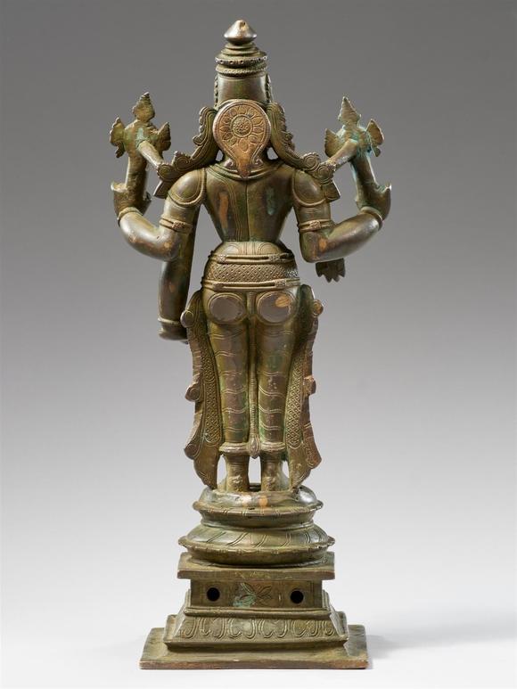 Kunsthaus Lempertz KGA large South Indian copper alloy figure of Vishnu. 18th century