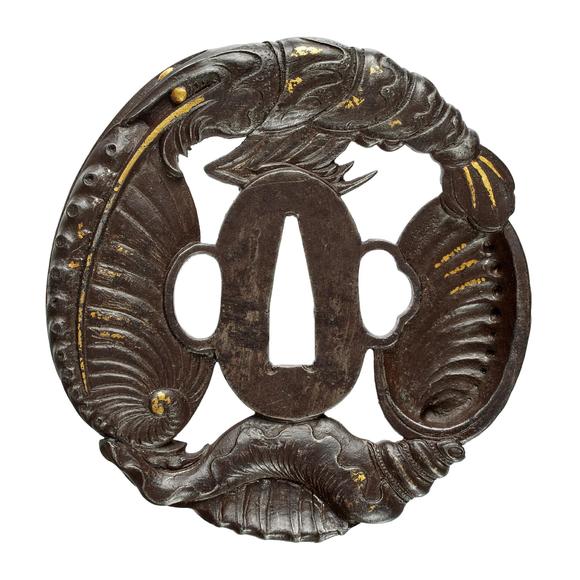 Kunsthaus Lempertz KGA large iron tsuba. 19th century