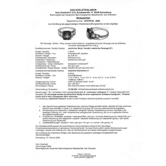 Historia AuktionshausEmerald and Diamond Ring in platinu