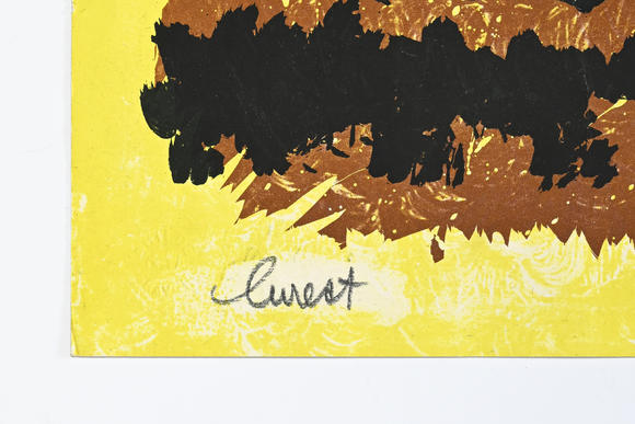 Piguet - H?tel des VentesJean Lur?at (1892-1966),  Le coq , lithographie couleurs, signée et numérotée 177/240 au crayon, 56x38 cm