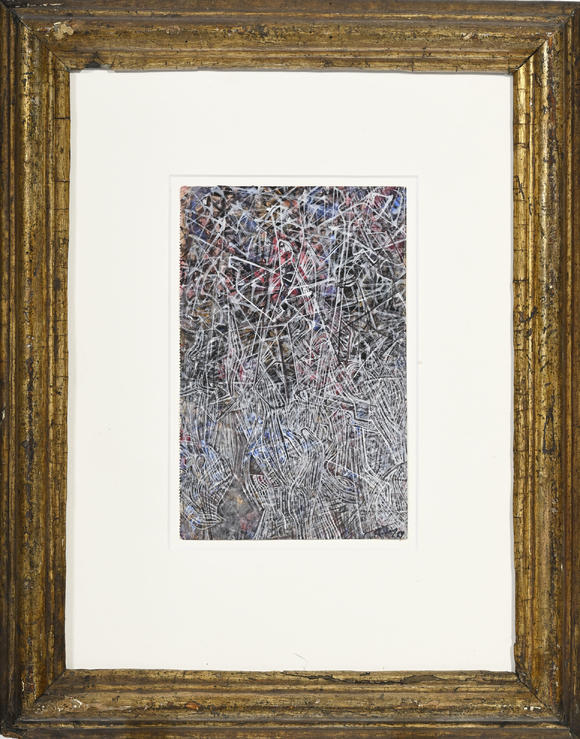 Piguet - H?tel des VentesMark Tobey (1890-1976),  Untitled , 1959, tempera sur papier, signée et datée, 21,5x13 cm